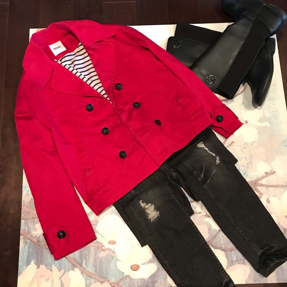 Red Moschino coat